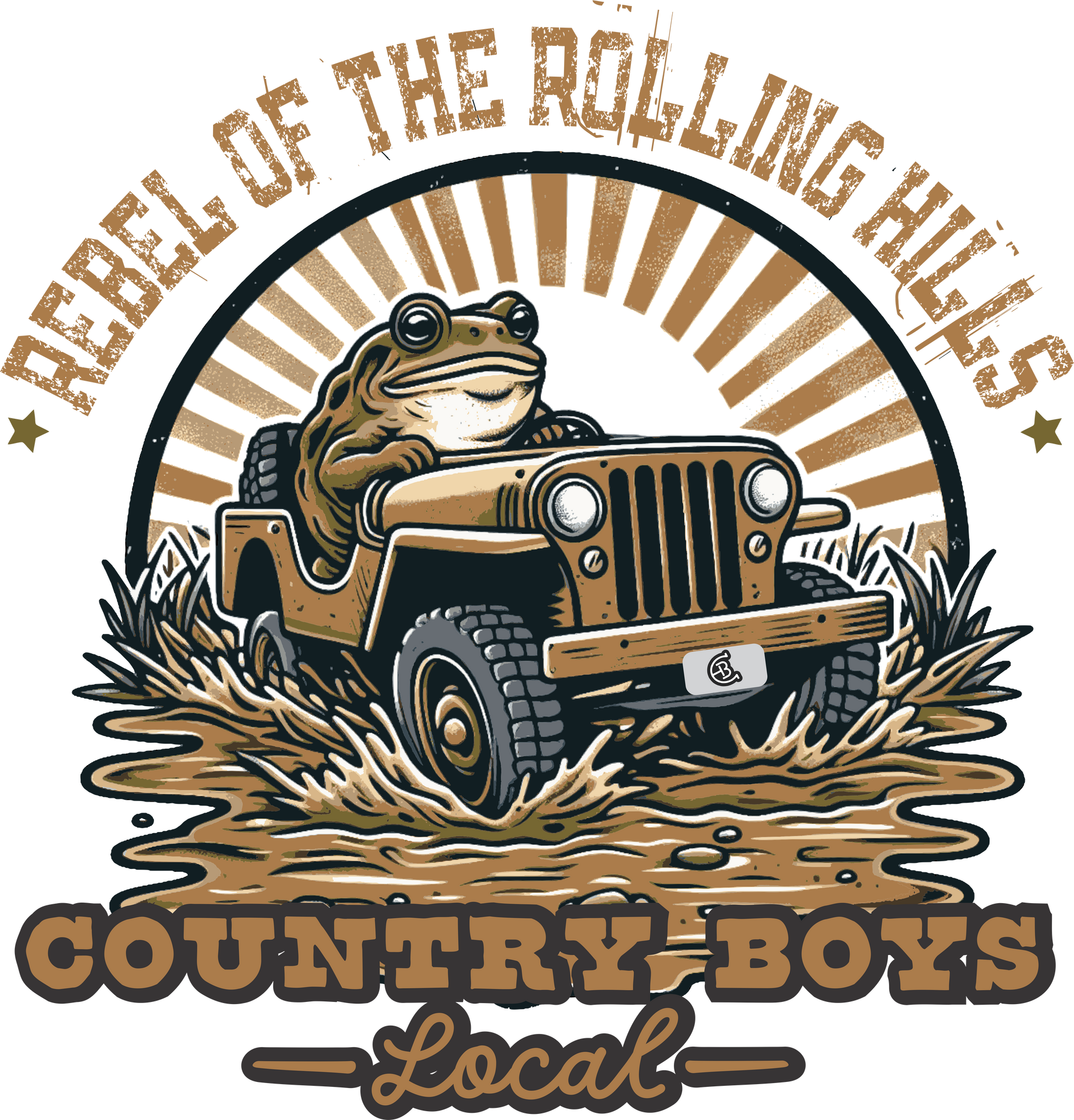 "Rebel of the Rolling Hills country boy t-shirt back design - mud run off-road graphic tee by Country Boys Local"